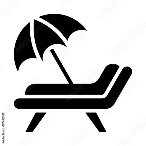 Vacation Icon - Solid Black