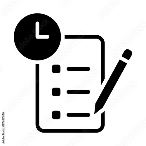 Timesheet Icon - Solid Black