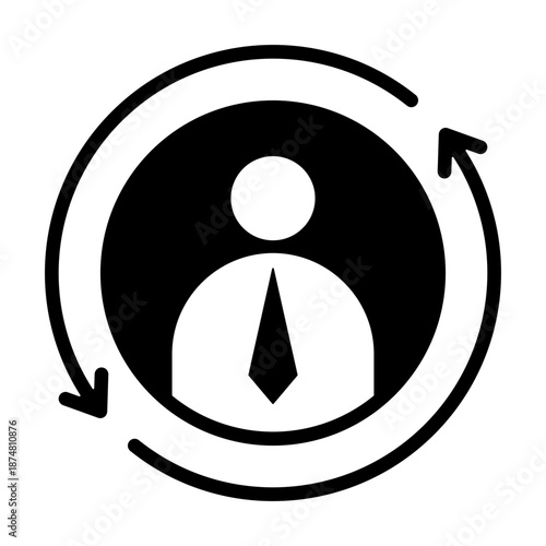 Employee Portal Icon - Solid Black