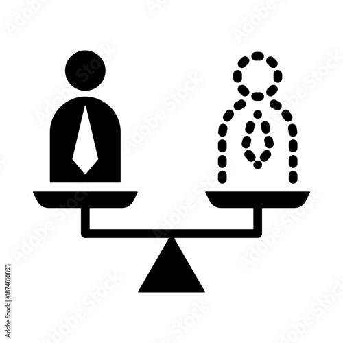 Leave Balance Icon - Solid Black