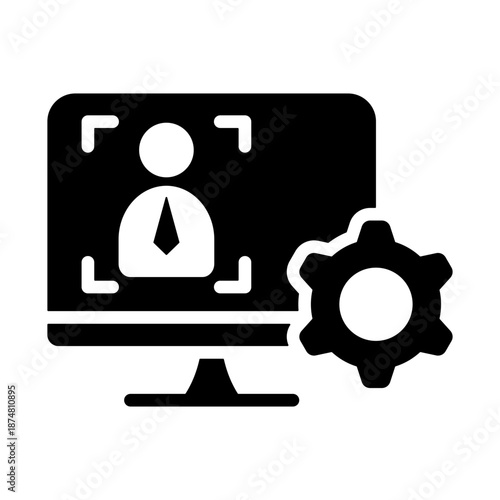 Hr Software Icon - Solid Black