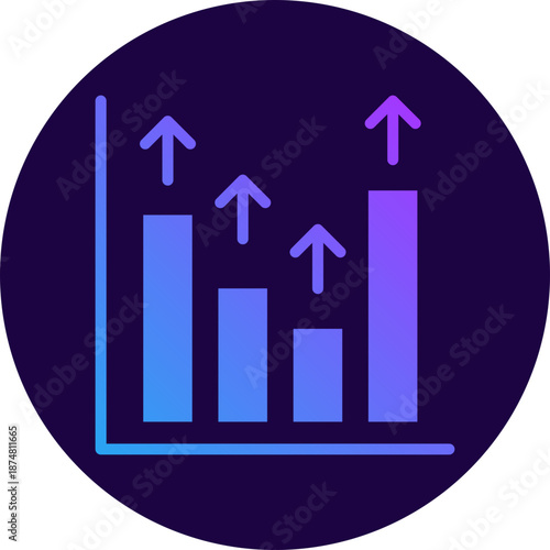 Market increase icon for gross domestic product (GDP), business, website, application, printing, document, poster design, etc