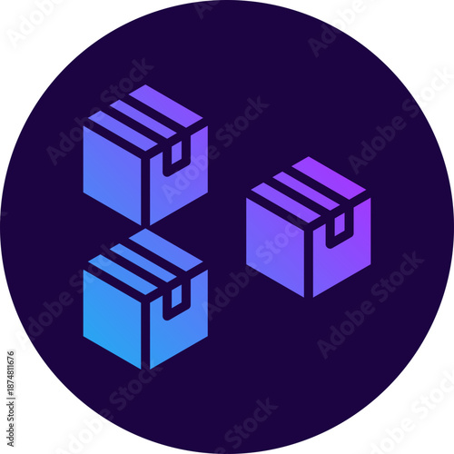 Boxes icon for gross domestic product (GDP), business, website, application, printing, document, poster design, etc