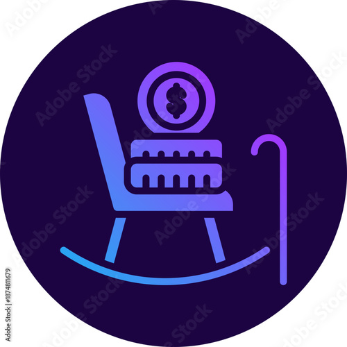 Retirement icon for gross domestic product (GDP), business, website, application, printing, document, poster design, etc
