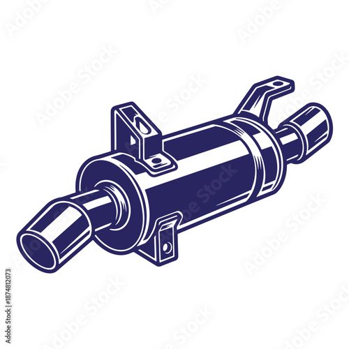 car muffler exhaust pipe silencer isolated on transparent background