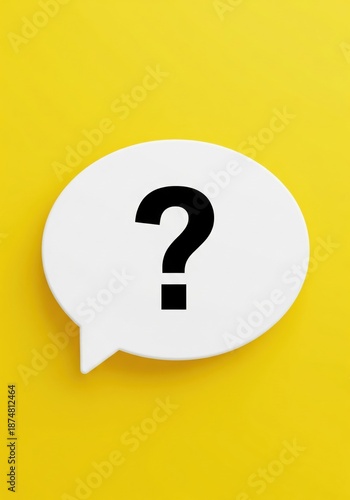 Speech bubble with question mark isolated on white background