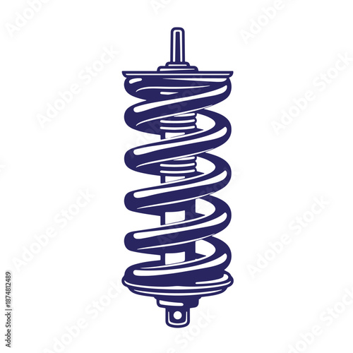 car suspension shock absorber isolated on transparent background