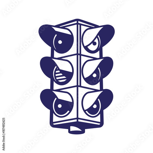 cartoonstyle die with large eyeballs instead of numbers isolated on transparent background