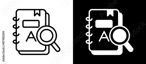 Dictionary whiteblack icon