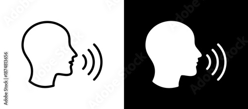 Speaking whiteblack icon