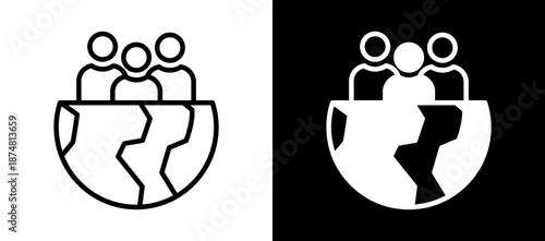 Diversity whiteblack icon