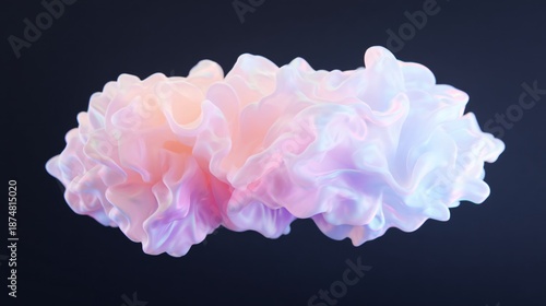 ultra detailed macro abstract texture, squishy cloud like form, liquid silk appearance, pastel iridescence, sensory visual 