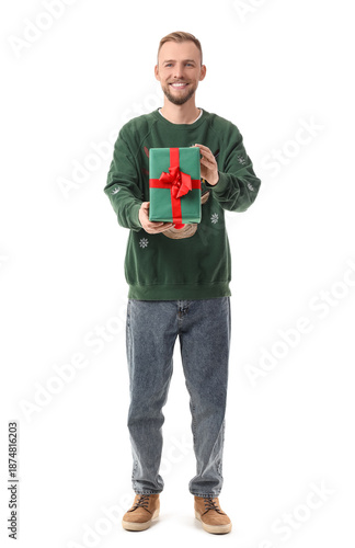 Young man in sweater with C...