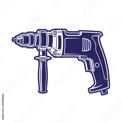 electric drill machine tool isolated on transparent background
