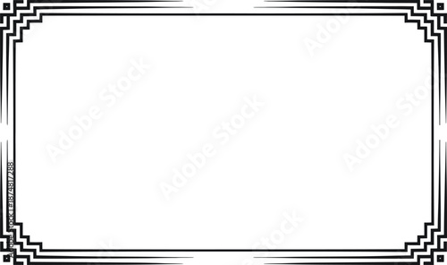 Ornate Black and White Geometric Border