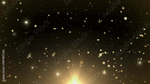 Holiday background in gold Holiday background in gold. Glare and gold particles on a black background. 4K video Abstract gold glitter texture with sparkling light effects and bokeh background, 4k