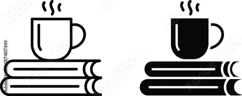 Cup of Coffee on Stack of Books