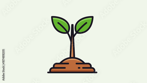 Young Plant Growing Out of Soil.