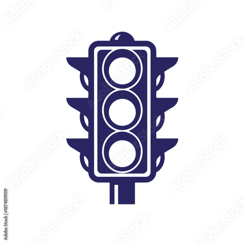 Traffic light icon with decorative elements isolated on transparent background