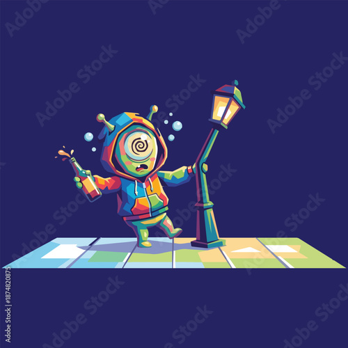 Tipsy Alien's Colorful Night Out