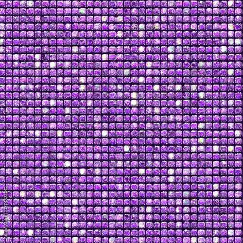 crisp and clean texture of purple sequin fabric with square rhinestone embellishments, seamless pattern.