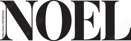 Noel classic serif uppercase lettering black on transparent background