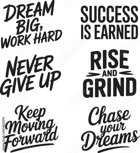 Set of motivational quotes for posters or t-shirt design inspirational typography slogans