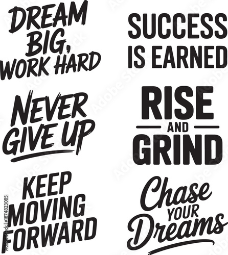 Set of motivational quotes for posters or t-shirt design inspirational typography slogans