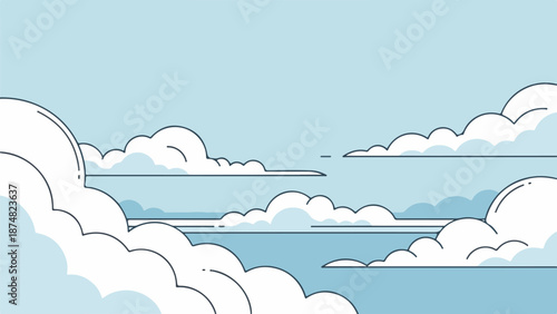 Serene sky with layered clouds and soft blue hues