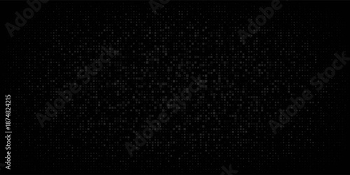 Abstract dark background of small squares or pixels in shades of black and gray colors.