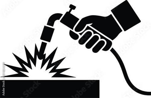 Professional Welding Equipment Icon Depicting Spark Flash During Metalwork Process For Engineering And Workshop Design.