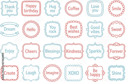 Collection of Decorative Frames with Positive Messages