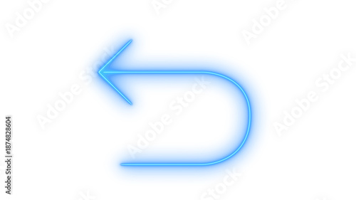 Bild auf Leinwand Glowing neon U-turn arrow icon isolated on transparent background
