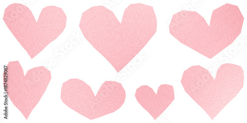 Wallpaper Mural Set of soft pink hearts with grainy gradient texture, isolated elements for Valentine's Day design Torontodigital.ca