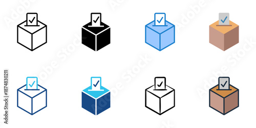 Election Day icons set multiple style collection. Editable stroke 
