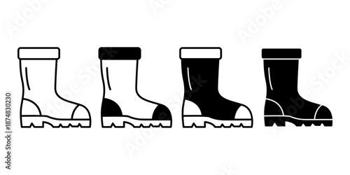 Garden Boots Black Icon Bundle for Outdoor Work and Gardening