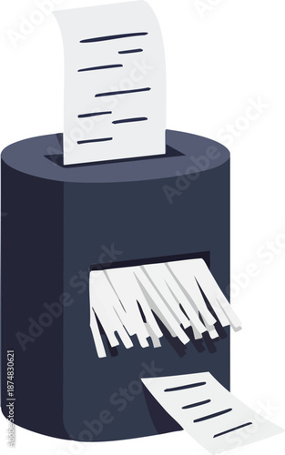Isometric Paper Shredder Illustration