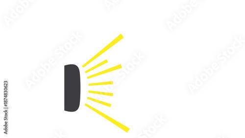 Dark spotlight emitting bright yellow beams of light