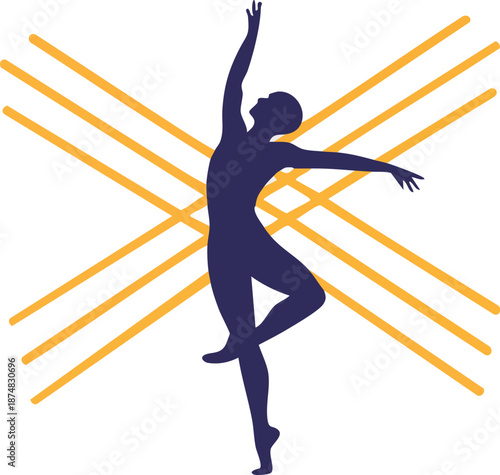 Abstract dancer silhouette on white background