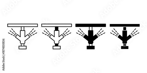 Sprinkler Black Icon Bundle for Garden Irrigation Systems