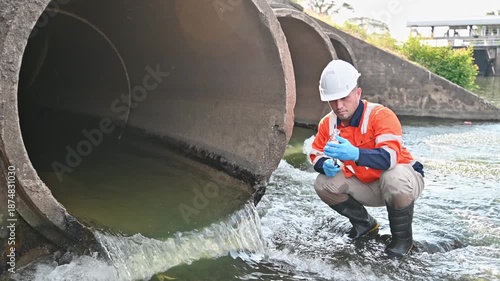 An environmental expert is examining the density of aquatic life to measure the health of the ecosystem.