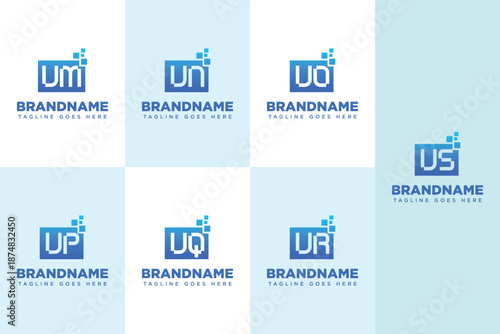 Letters UM UN UO UP UQ UR US Data Tech Logo, symbolizing data, innovation, and digital solutions