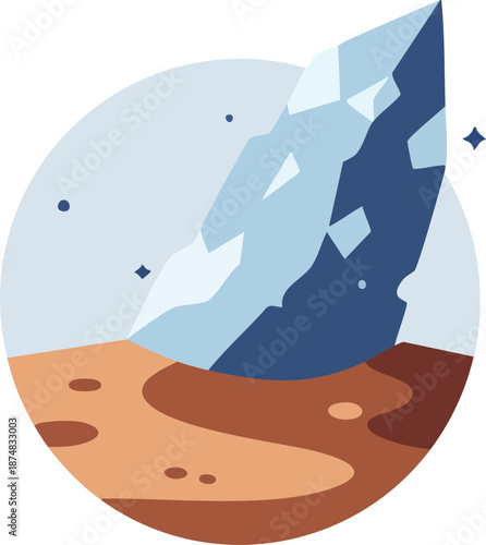 Abstract planet surface with rock formation design