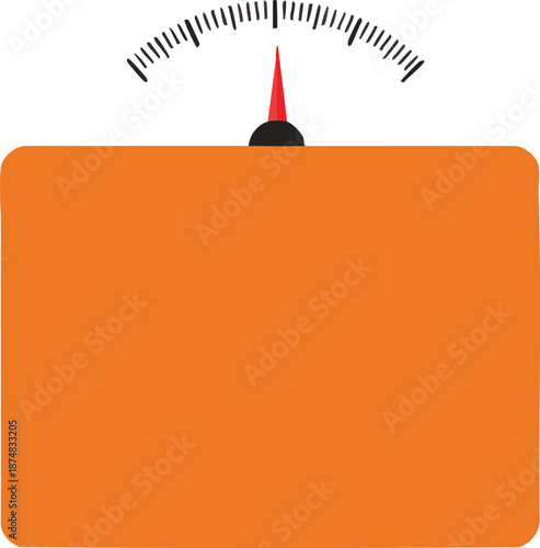 Orange weight scale on white background
