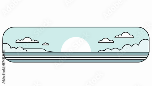 Serene seascape with soft light blue sky, scattered white clouds, and darker blue sea with gentle waves