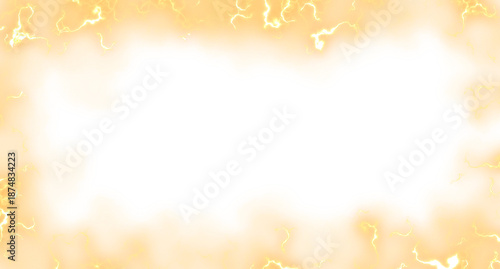 Φωτογραφία Realistic golden plasma discharge frame for creative design