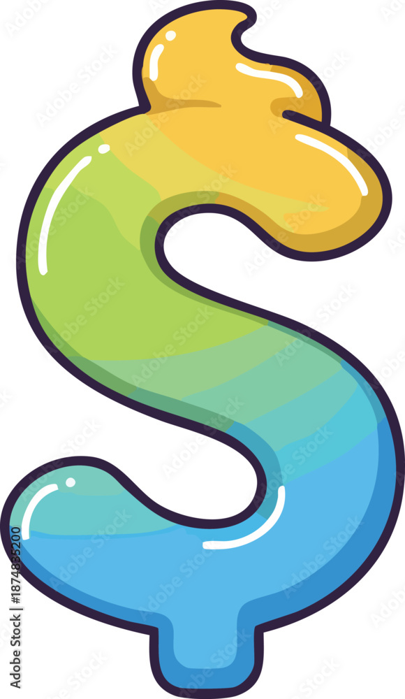 Fototapeta premium Colorful Dollar Sign Illustration