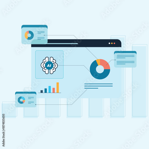 Modern Analyzing artificial intelligence trends and forecasting future business growth through data visualization and market analysis