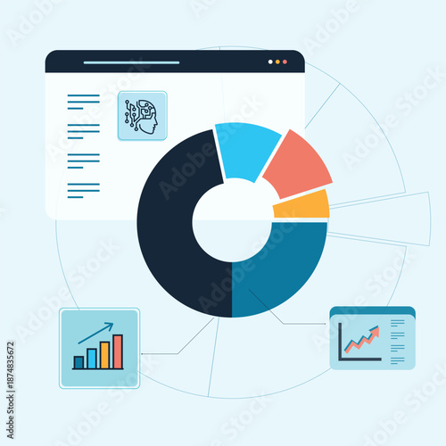 Modern Analyzing artificial intelligence trends and forecasting future business growth through data visualization and market analysis