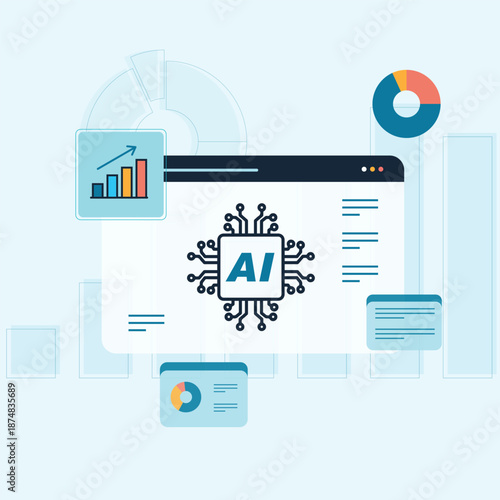 Modern Analyzing artificial intelligence trends and forecasting future business growth through data visualization and market analysis